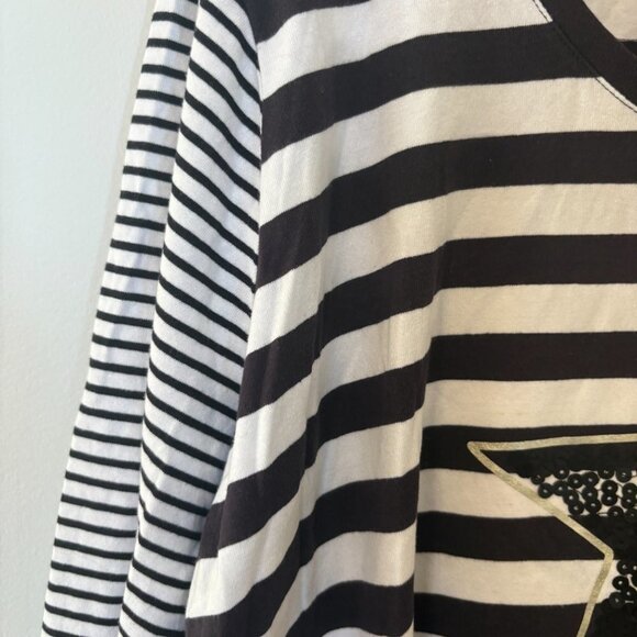 Thyme Maternity Striped Long Sleeve Shirt Black White NWT Size: 4XL Plus size - Picture 5 of 7